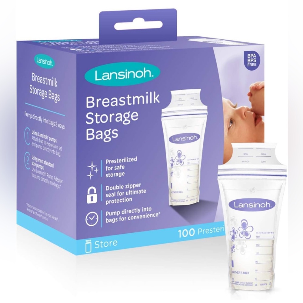 Lansninoh Breastmilk Storage Bags 100ct plus 36 bonus